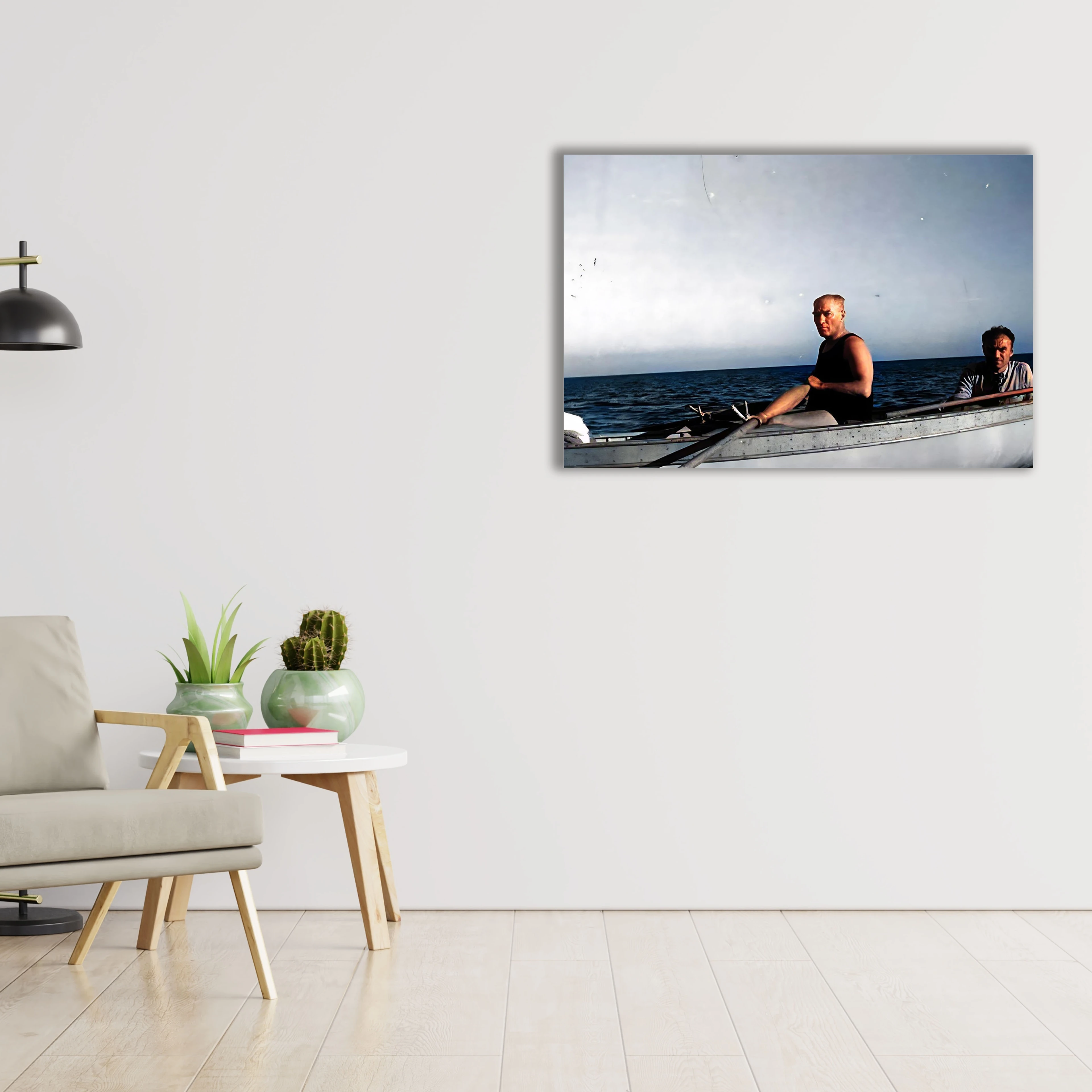 Atatürk Kürek Çekerken Cam Tablo